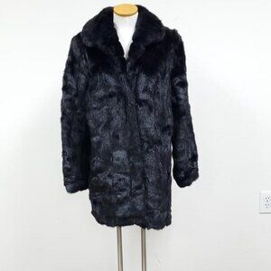 Vintage Black Faux Fur Coat by Dennis Basso